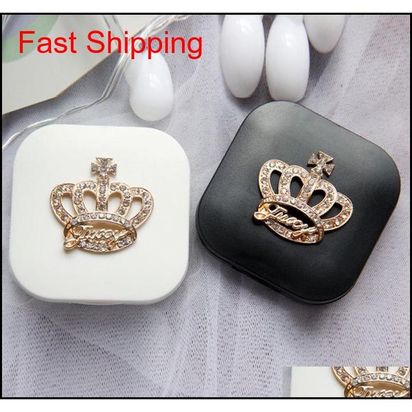 

1pc contact lens box travel portable contact lens case kit rhineston qylzwf mj_fashion, Silver