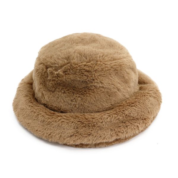 

winter women's europe and the new basin faux fur hat fisherman hat female thick warm folding hat f1210, Blue;gray