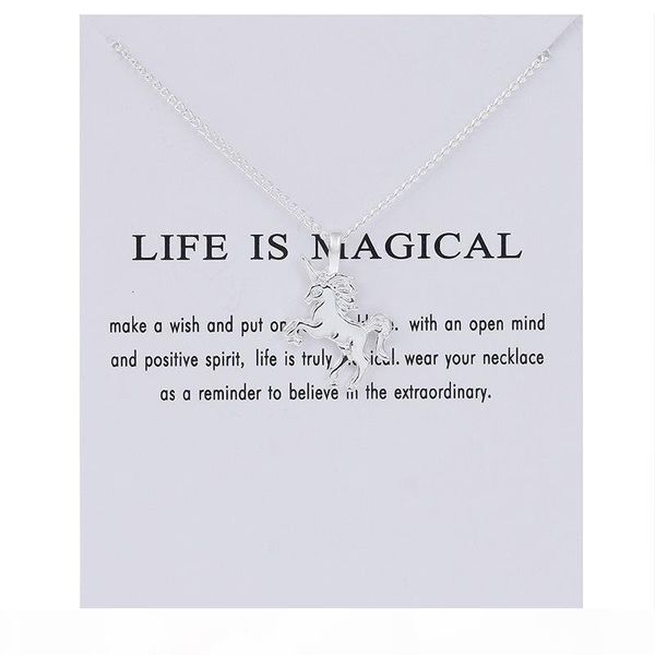 

unicorn horse pendant fashion womens alloy new clavicle chain chocker necklace jewelry with lfie is magical7zhl
