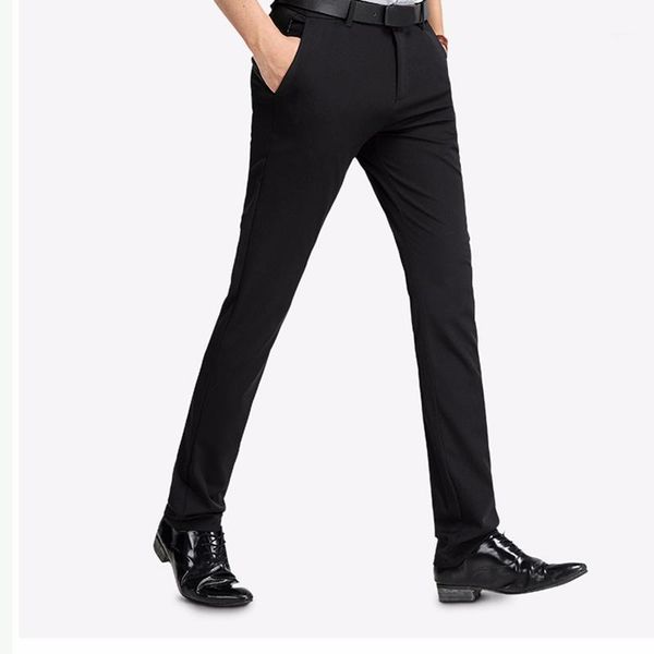 

2020 new men's pants straight loose casual trousers large size cotton fashion men's business suit pants black navy blue1