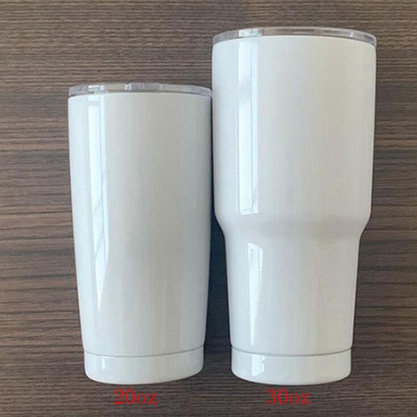 

blank sublimation tumbler 20 30oz stainless steel cups double wall vacuum insulated cup travel mug with lid diy gift sea shipping iia865-1