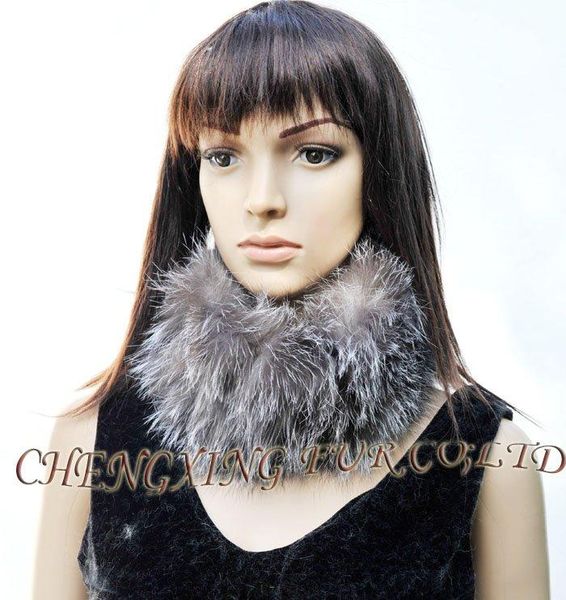 

scarves & wraps cx-s-133 silver fur stretch snood / headband ~ drop, Red;brown