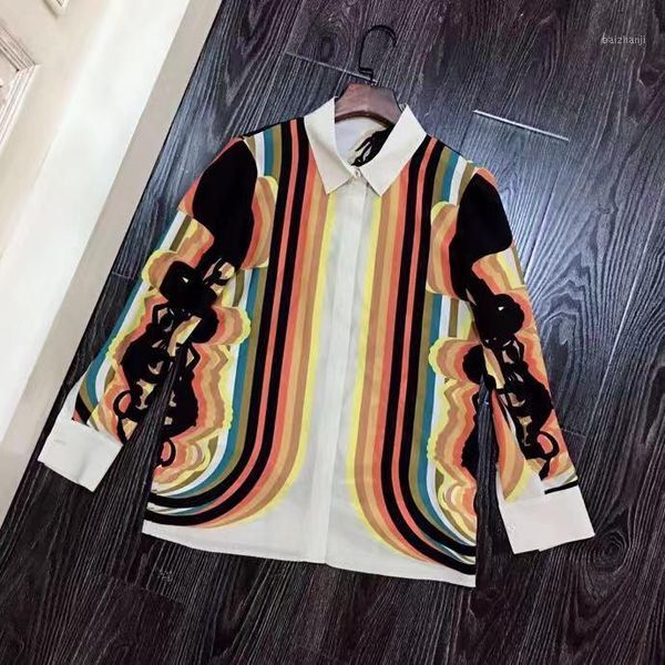 

ah11248 fashion women's blouses & shirts 2019 runway european design party style women's clothing1, White