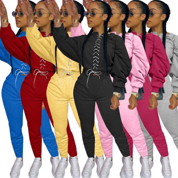 

fashion designer women two piece set 2020 new solid color suture long sleeve t shirt pencli pants outfits fall winter ladies casual clothing, White