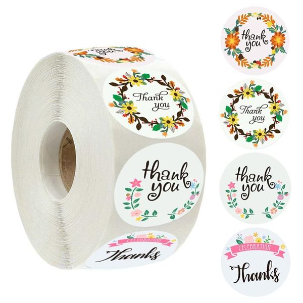 

круглые цветочные уплотнительные наклейки спасибо руководства руководства украшения наклейки наклейки этикетки печенье цветы подарочные укра