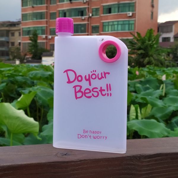 

380ml book shape a5 oblate water bottle ring frosted seal leak proof plastic cup outdoor sport mug do you 4 8yg b2