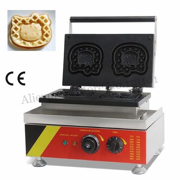 

kitty cake maker 220v 110v 2 molds electric cat shape waffle machine 1500w snack