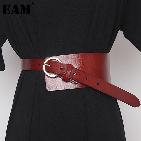 

eam] pu leather camel irregular pu leather wide belt personality women new fashion tide all-match spring autumn 2020 1z793, Black;brown