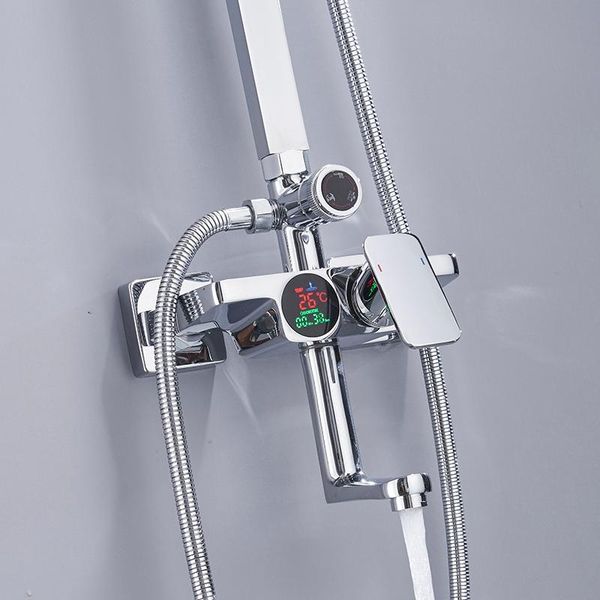 

becola bathroom shower set lcd digital display bathtub shower faucet wall mounted rainfall shower head kit b sx218 sqcxiz new_dhbest