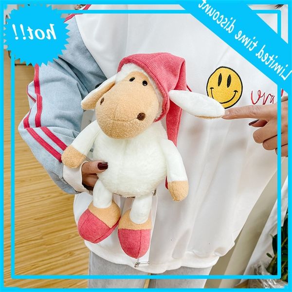 

cartoon sleeping lamb 2020 new personality soft cute backpack ins girl doll bag