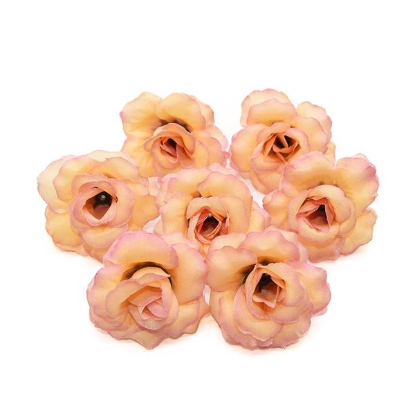 

20pcs artificial flower vivid silk rose flower head 5cm wedding party home decoration diy wreath scrapbook gift box craft bbynnp