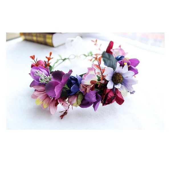 

women wedding flower crown wreath bohemia floral garlands handmade kids flower headband girls hair accessories bride h qylyit