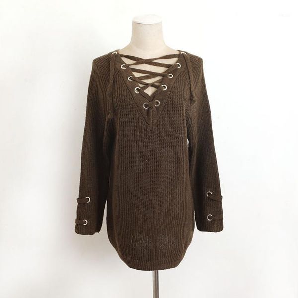 

women long sleeve straps loose sweater weave knit sweater pullover for women women's autumn sueter feminino1, White;black