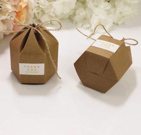 

gift wrap 50 pcs/set hexagon craft candy box christmas valentine's packaging paper kraft package cardboard lantern