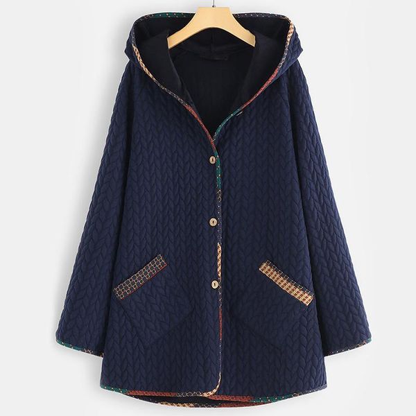 

пальто и куртки женщины плюс размер осень зима капюшоном женщины кнопка пальто повседневный длинным рукавом верхняя одежда теплый шинель, Black;brown