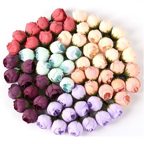 

10pcs 3cm silk rose artificial flowers for home wedding garden decor diy craft bridal wreath valentine's day fake flo jllogg