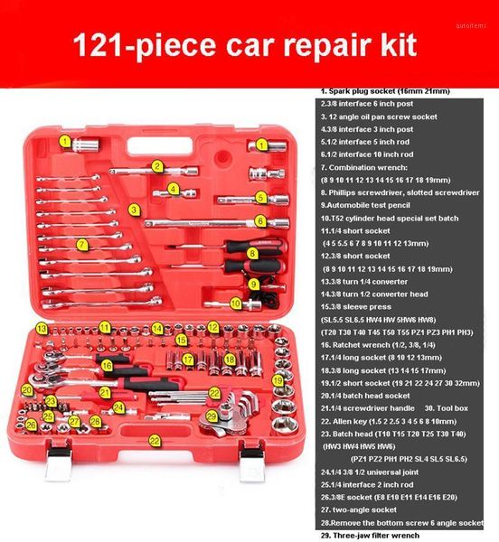 

general household repair hand tools for car repair ratchet spanner wrench socket set professional bicycle car tool kits1