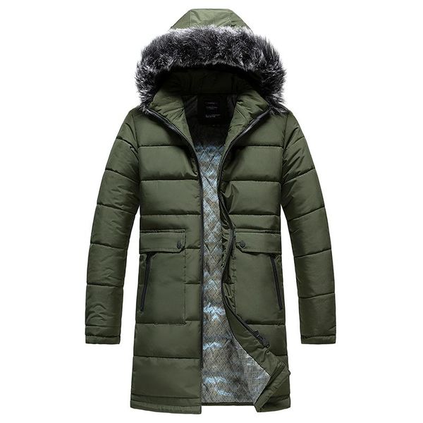 

men's down & parkas mens cotton padded jacket men 2021 winter hooded warm soft shell casual windbreaker slim fit long for, Black