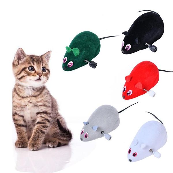 

cat toys funny wind up running mouse rat kitten clockwork prank cute pet playing