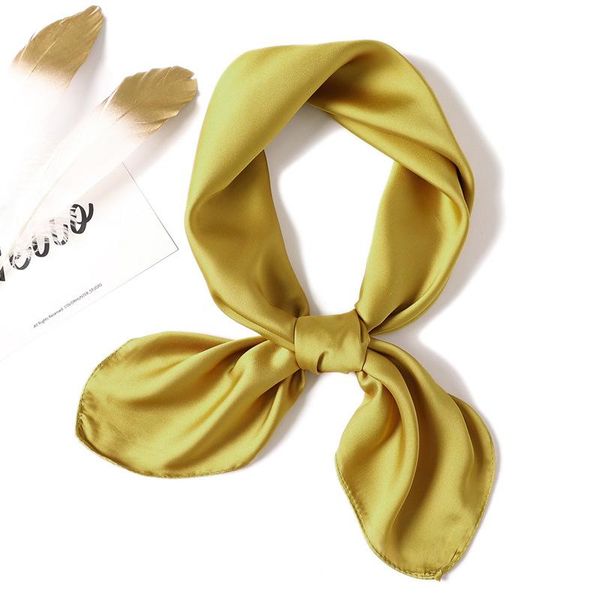 

scarves 2021 silk square scarf pure color fashion wild decoration small stewardess professional 70x70cm wj58, Blue;gray