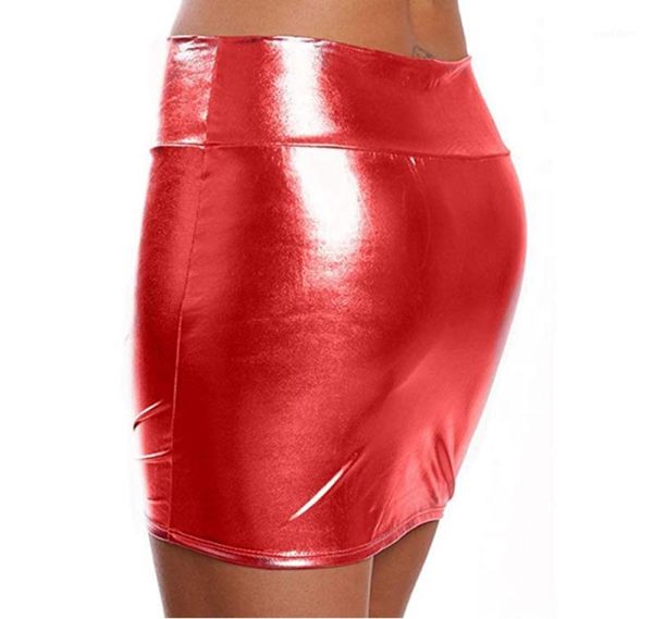 

women's leather micro mini skirt wet look bodycon lingerie club party dress1, Black