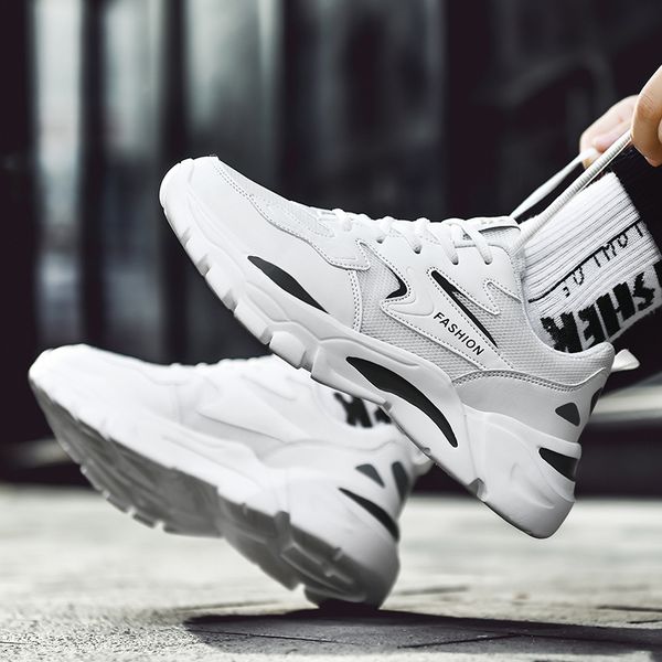 

outdoor walking shoes fashion breathable lightweight running shoes for women men tripe black white mens trainers zapatos chaussures 40-45