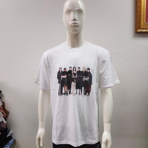 

outlet ss2020 new paris figure print crew neck short sleeve men's and women's cotton digital t-shirt, White