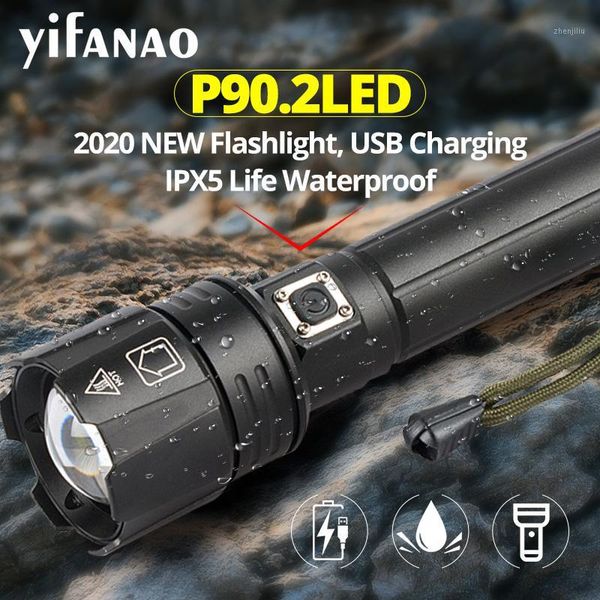 

2020 new drop shipping xhp90.2 most powerful xhp50 usb zoom led torch 18650 26650 battery camping light1