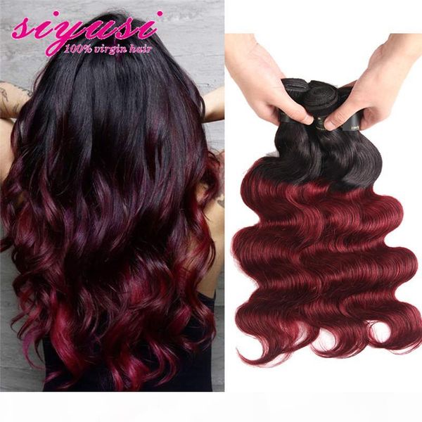 

ombre brazilian 9a red human hair extension body wave 1b 27 1b 99 black to red virgin human hair brazilian hair weave bundles
