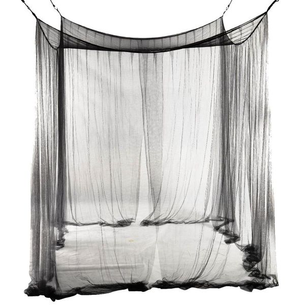 

new 4-corner netting canopy for queen/king sized 190*210*240cm (black) bed mosquito net