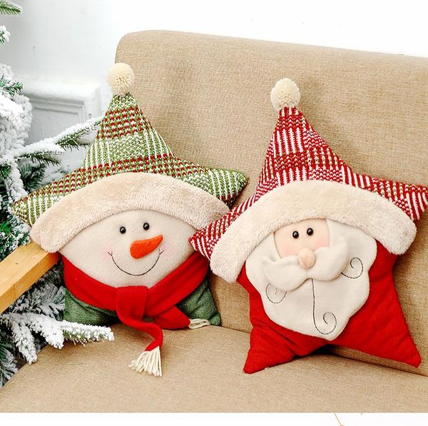 

christmas pillow cute decorative santa claus snowman cushion for sofa couch bed car