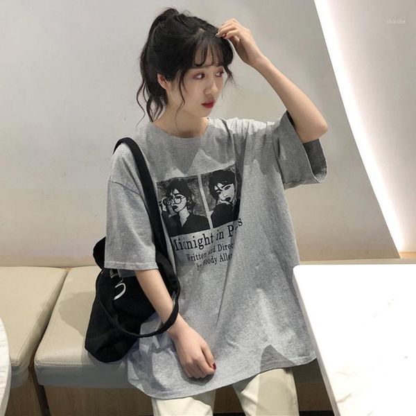 

3 colors mihoshop ulzzang korean korea women fashion clothing summer cartoon punk harajuku high street gray t shirt1, White