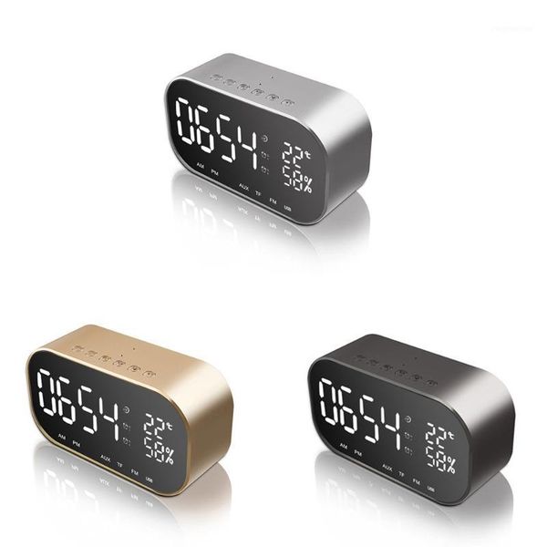 

other clocks & accessories multifunction led alarm clock bt wireless mini subwoofer speaker mirror function temperature display usb desktop