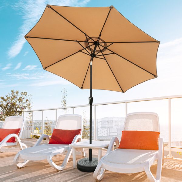 

folding 8.86ft patio umbrella sunshade aluminum canopy shelter yard pool market fade resistant 2.7m sunshade beach umbrella with crank sale