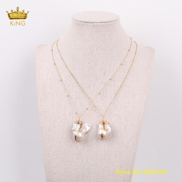 

freeform nugget pearl chare chare chare, натуральный пресноводный жемчужный провод, обернутые золотые медные бисера кулон ожерелье, Silver