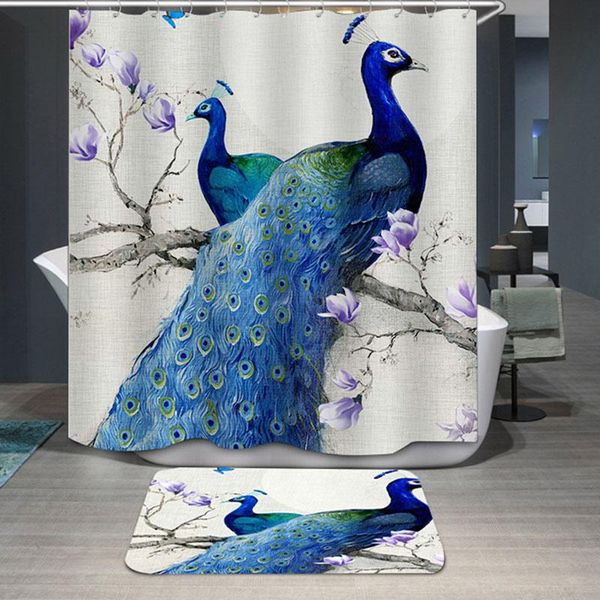 

shower curtains natural pattern peacock beauty polyester waterproof and mouldproof washable for bathroom
