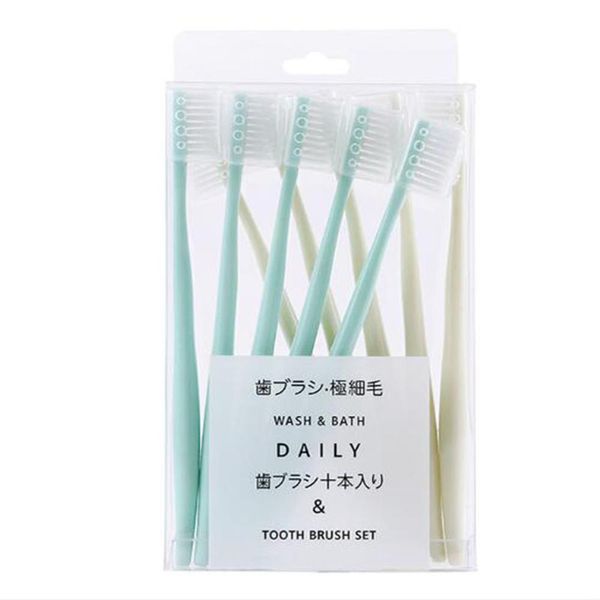 

10pc toothbrush ultra thin super soft tooth teeth brush oral care portable eco friendly travel outdoor use with brush case cover swy sqchzk