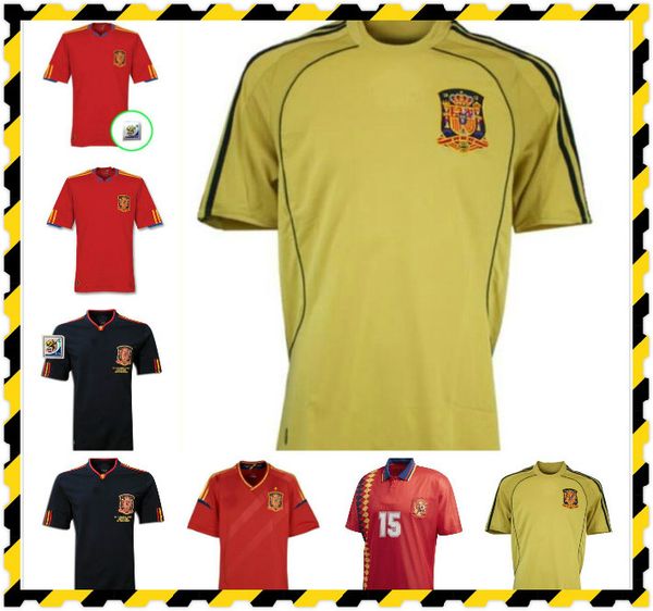 

финал 2008 2010 2012 испания ретро джерси 1994 кубок мира рауль xavi hierro luis ensrique xavi alonso caminero iniesta puyol pique davad dav, Black;yellow