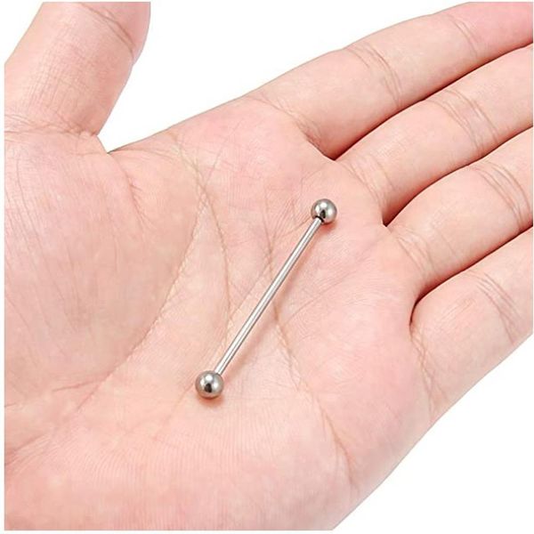 

g23 titanium industrial straight barbells ring tongue ring bar piercings earring piercing nipple rings titanium piercing jewelry q jllppa, Silver