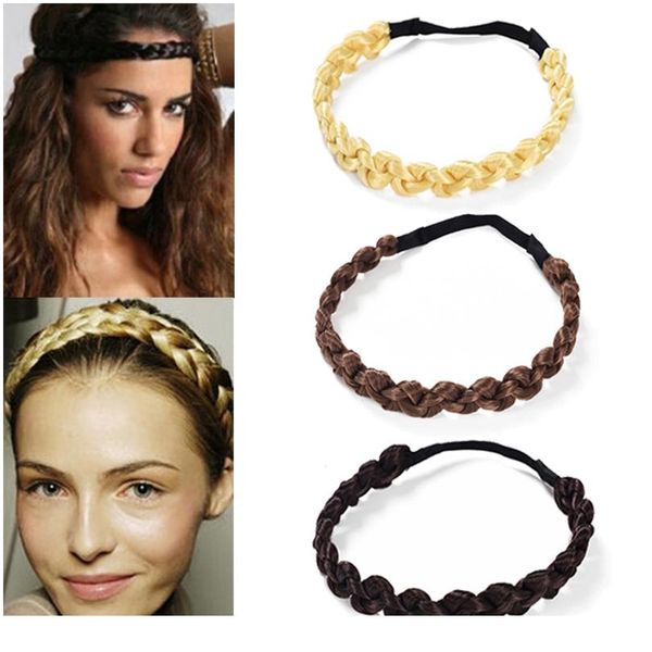 

2cm girls wig headband braids hair accessories women hairstyle plait braided hair band girls elastic hairband female wmtkiq, Black;brown