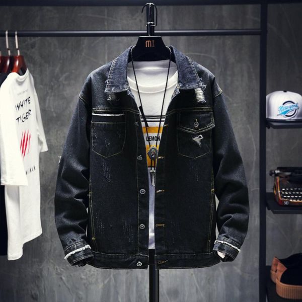

men's jackets men's fashion denim jacket casual bomber hip hop retro streetwear 2021 8.12, Black;brown