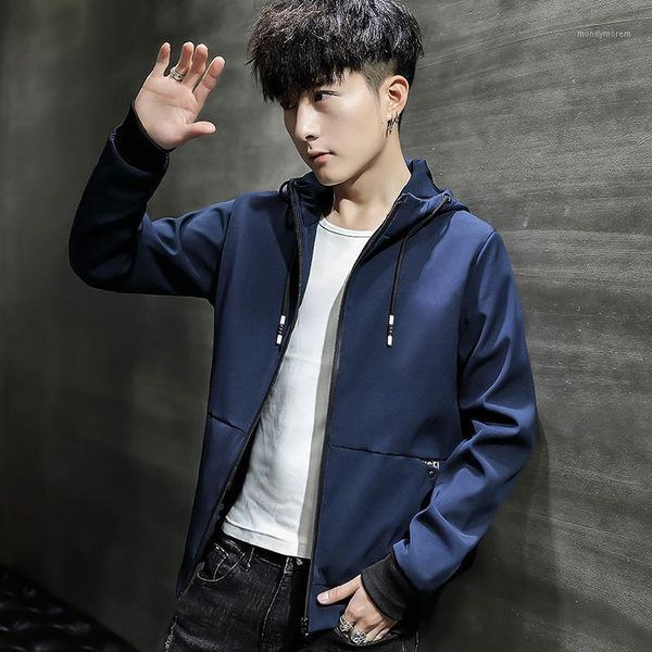 

men's jackets the spring of 2021 thin han edition men's leisure jacket tide pure color male a undertakes on clothes1, Black;brown