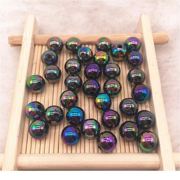 

wholesale 50pcs/lot 8mm mixed shiny ab round loose acrylic spacer beads charms diy jewelry makeing pr qylftd, Crystal