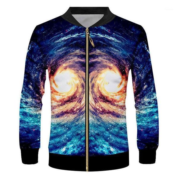 

fashion hip hop bomber men zipper jacket coat men women outwear 3d funny jacket cool vortex print autumn casual coat1, Black;brown