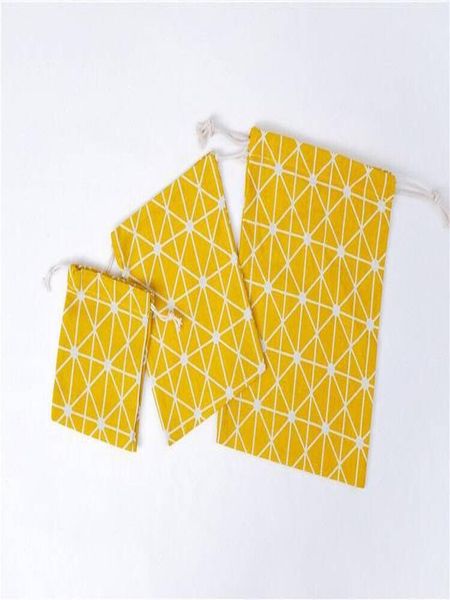 

yile yellow geometry cotton linen drawstring multi purpose pouch organized bag 8614e yile yellow visibility online h wmtcnc