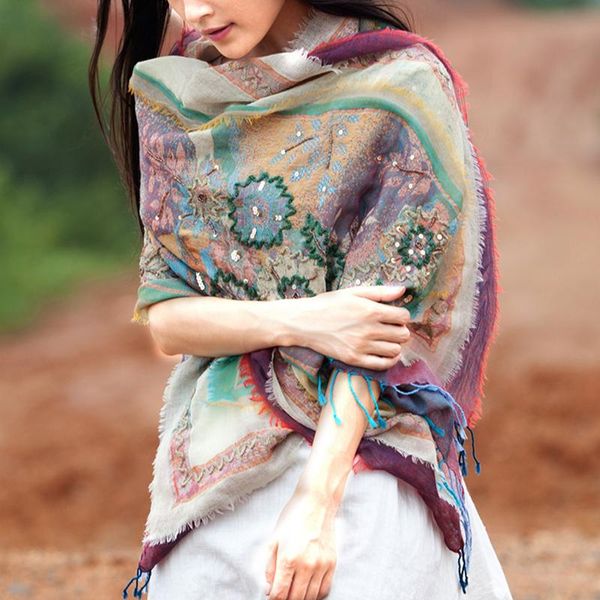 

nepal ethnic 100% merino wool scarf women luxury soft warm fashion blanket inidan handmade lady long shawl wrap, Blue;gray