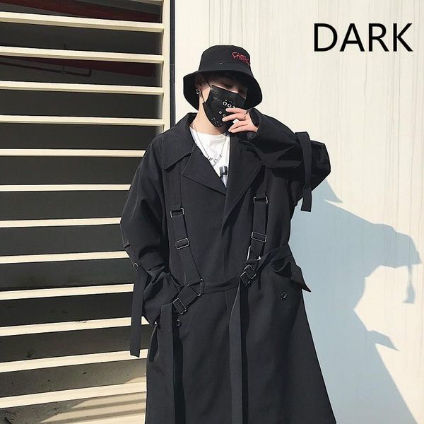 

women's trench coats [dark] dark original high-end custom multi-tied loose and versatile windbreaker jacket spring 2021, Tan;black