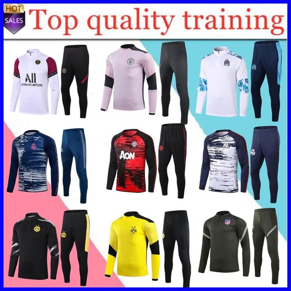

20 21 men football training tracksuit real madrid soccer training suit 2020 2021 men mbappe survetement de foot chandal jogging, Black;white