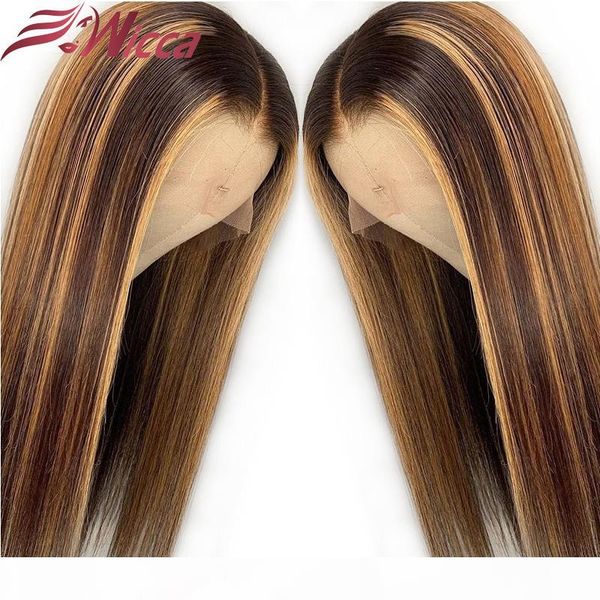 

highlight human hair wigs 8-26 inches brazilian remy hair lace front human hair wigs t middle part with baby 001, Black;brown