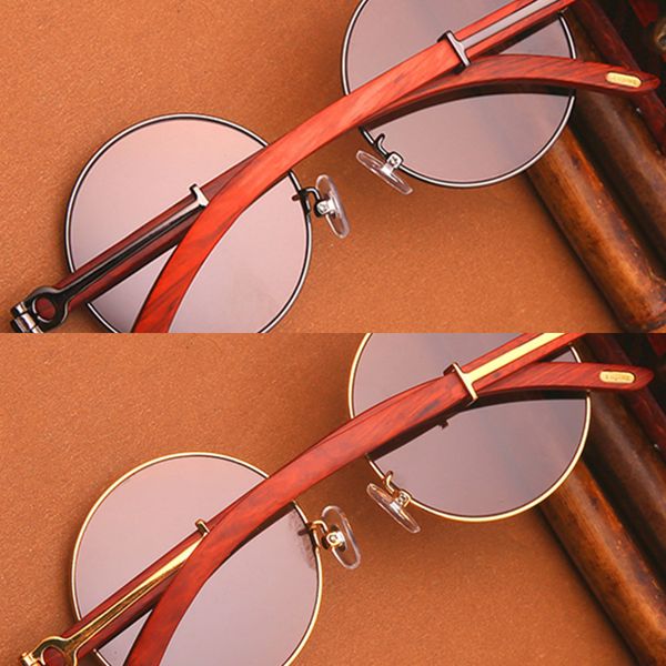 

vazrobe glass sunglasses male women vintage round sun glasses for men ladies retro small wood stone lens brown anti scratch
